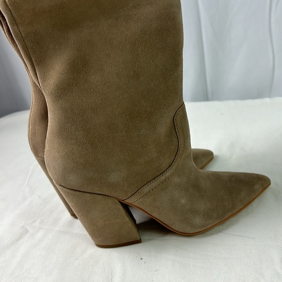 NWOB Dolce Vita Nathen Tan Suede Leather Almond Toe Block Heel Knee Boot Sz 9 - Picture 7 of 8